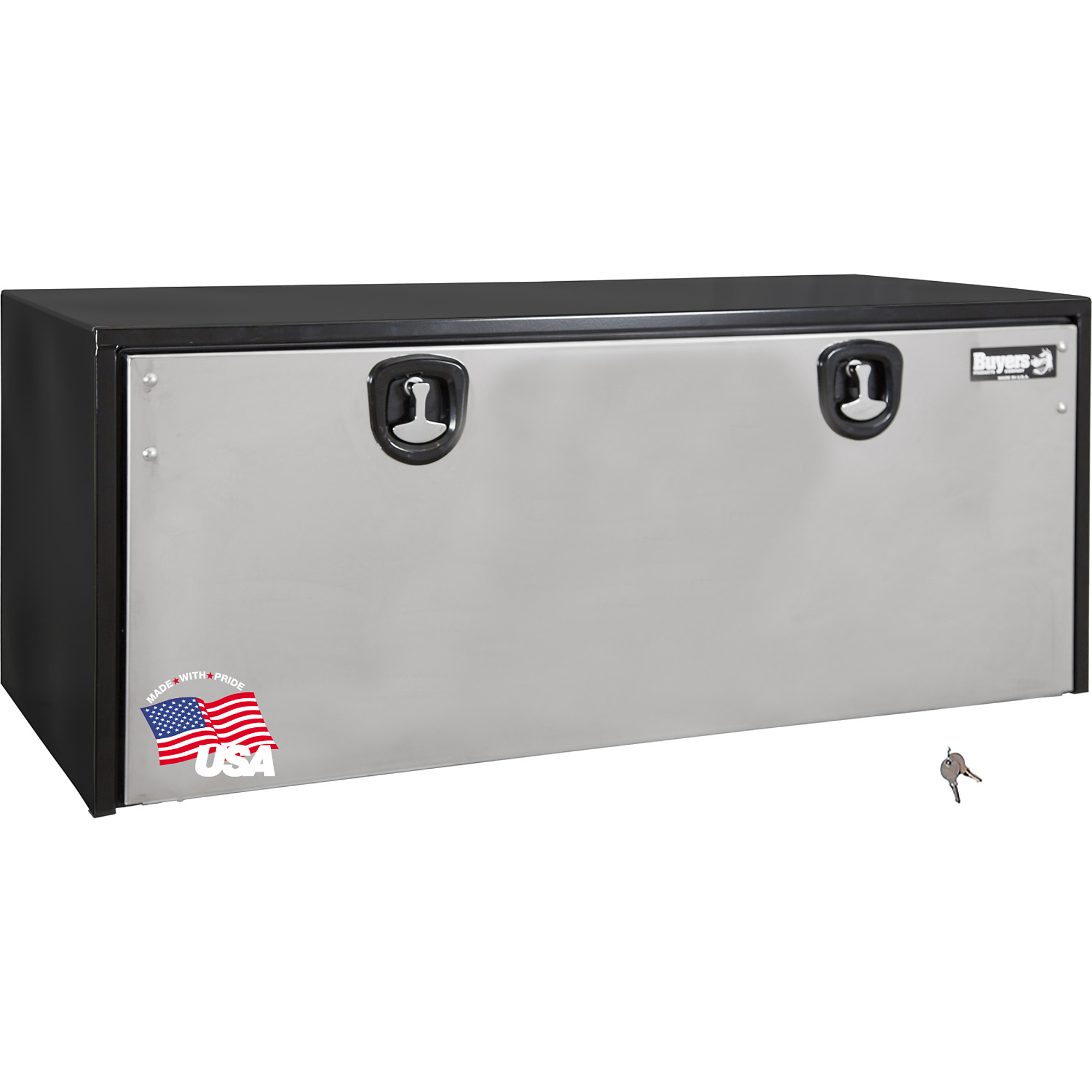 Buyers Products, 48x18x18in. Underbody Truck Bed Tool Job Storage Box, Width 18 in, Material Other, Color Finish Glossy Black, Model# 1702710